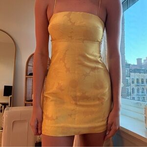 Realisation Par Yellow Floral Mini Dress